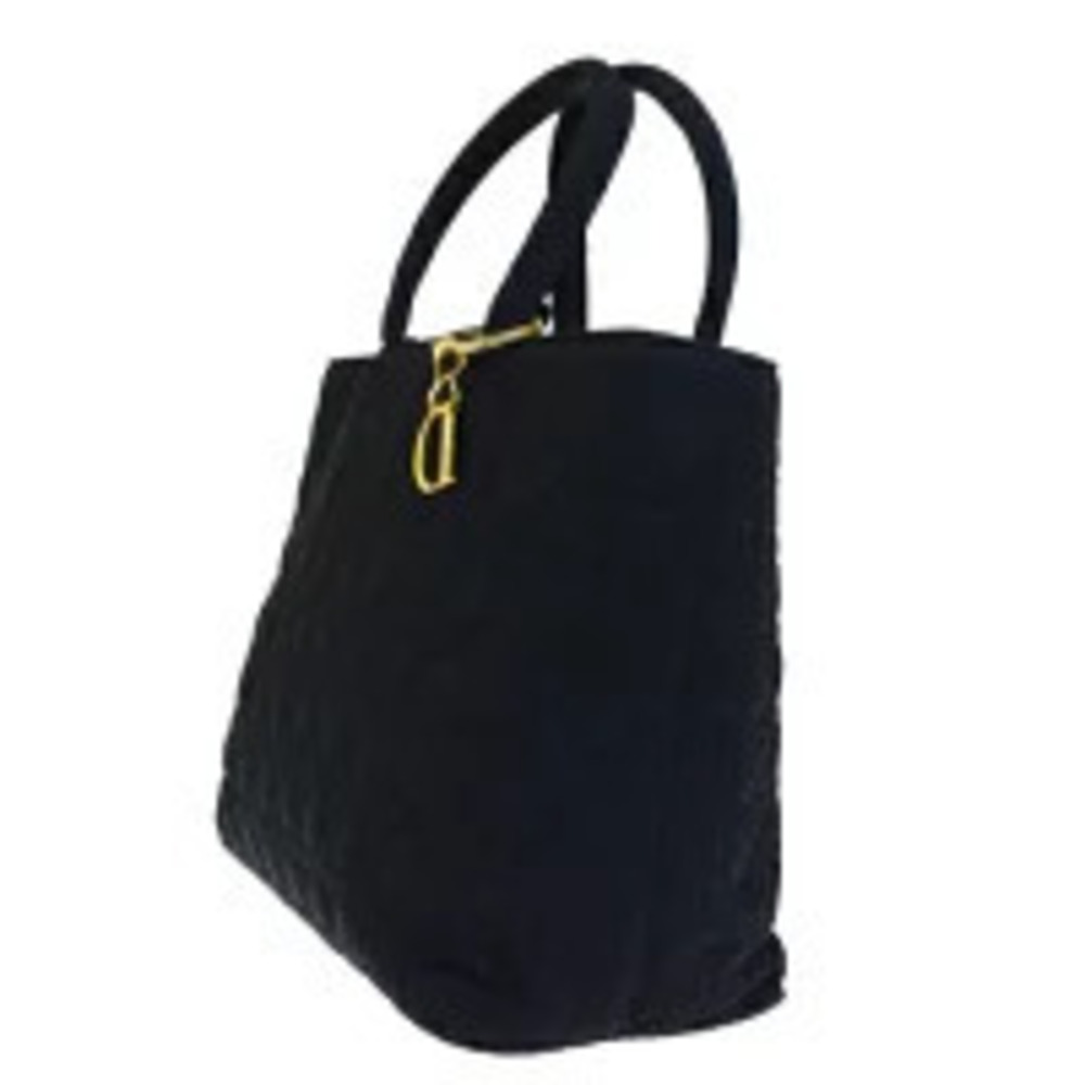 Dior Black  Christian Handbag Lady Cannage Canvas Black
